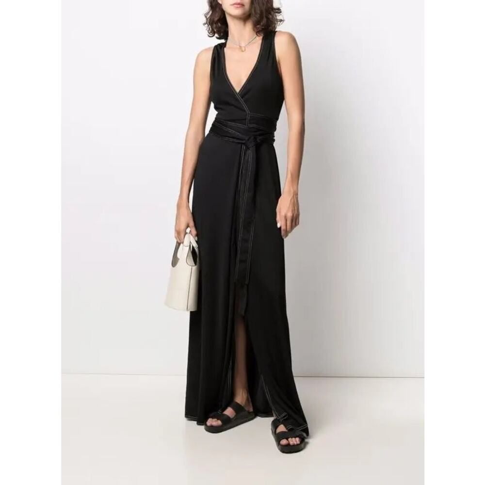 Golden Goose Cleopatra wrap-tie maxi dress black IT38/XS/US2